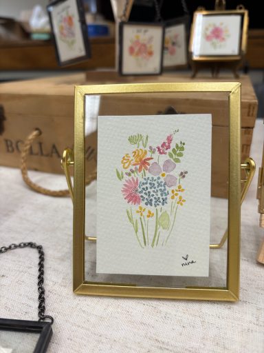 tiny bouquet | love, nina art | tiny watercolor by nina herndon 