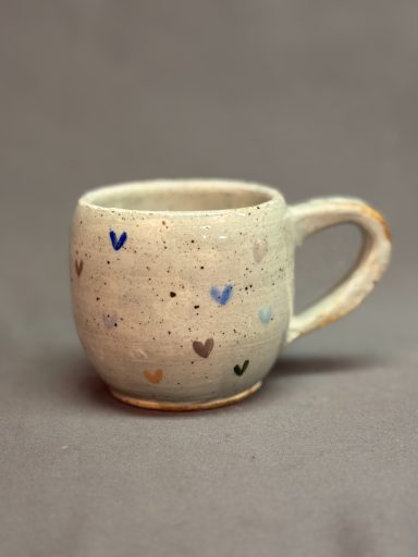 wheel thrown mug with underglaze, cone 10 | love, nina art | ceramics by nina herndon 