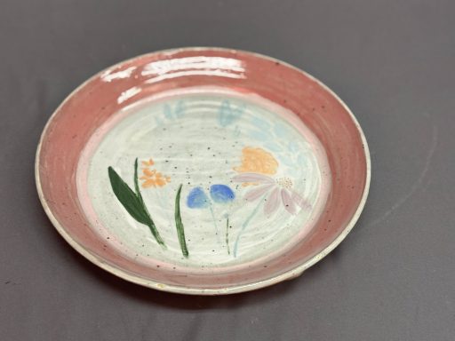 wheel thrown plate with underglaze, cone 10 | love, nina art | ceramics by nina herndon 